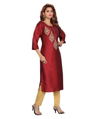 Art Silk Maroon Color Kurti 1