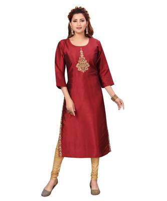 Art Silk Maroon Color Kurti 1