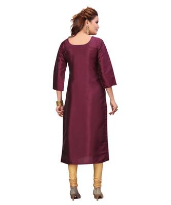 Art Silk Wine Color Kurti 2