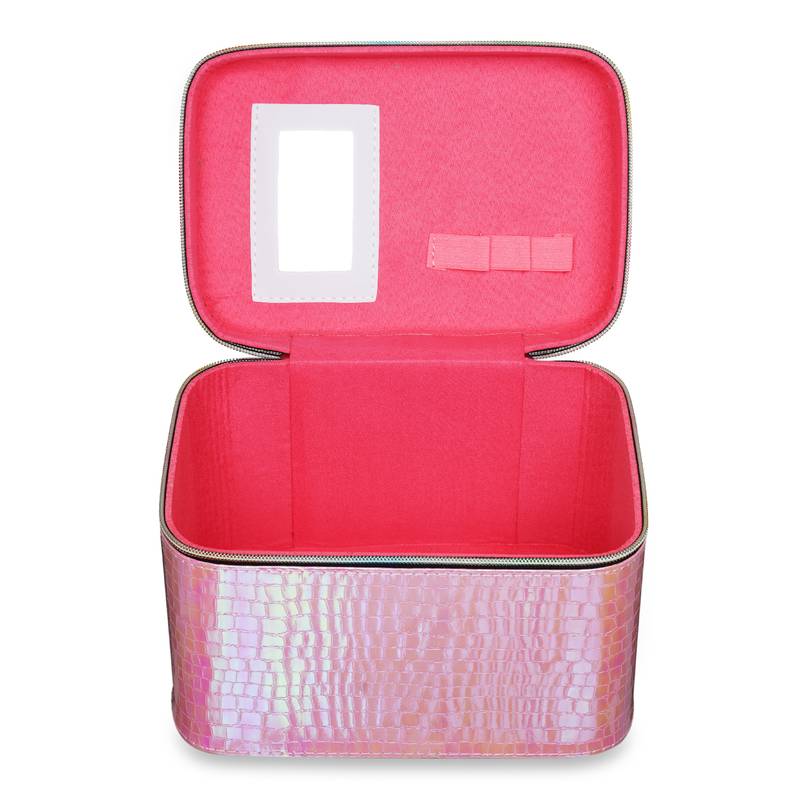NFI essentials Makeup Bag Set of 3 Cosmetic Box Jewellery Bridal Box Trousseau Box Vanity Beauty Case Organizer (Pink)