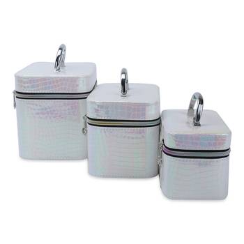 NFI essentials Makeup Bag Set of 3 Cosmetic Box Jewellery Bridal Box Trousseau Box Vanity Beauty Case Organizer (Pink) 5