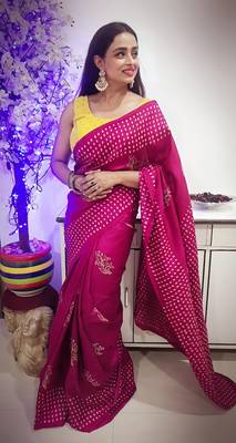 Pink & Offwhite Color Pure Silk Saree 1