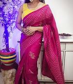 Pink & Offwhite Color Pure Silk Saree