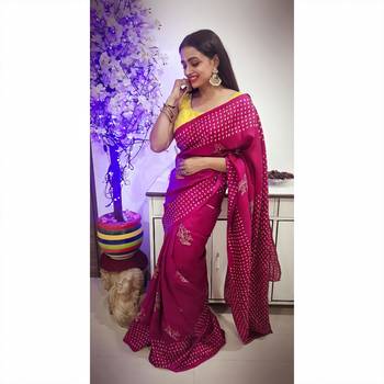 Pink & Offwhite Color Pure Silk Saree 6