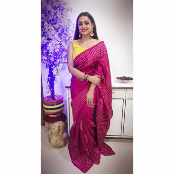 Pink & Offwhite Color Pure Silk Saree 7