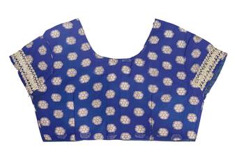 Bhartiya Paridhan Girls Ready To Wear Stitched 6 Yard Navy Blue Saree With Stitched Blouse 4