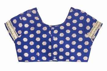 Bhartiya Paridhan Girls Ready To Wear Stitched 6 Yard Navy Blue Saree With Stitched Blouse 5