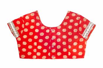 Bhartiya Paridhan Girls Ready To Wear Stitched 6 Yard Orange Saree With Stitched Blouse 5