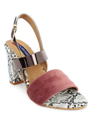 Msc Pink Synthetic Stylish block heels for women 1