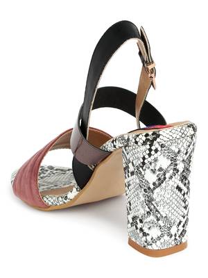 Msc Pink Synthetic Stylish block heels for women 4
