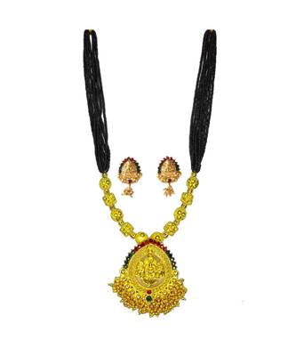 Ayron Gold Plated Laxmi Pendal Necklace Set 1