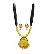 Ayron Gold Plated Laxmi Pendal Necklace Set