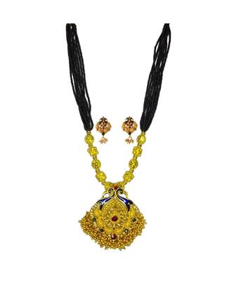 Ayron Gold Plated  Doubal Side Peacock  Pendal Necklace Set 1