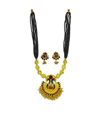 Ayron Gold Plated   Peacock  Pendal Necklace Set 1
