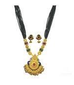 Ayron Gold Plated Crystal Ball Kolhapuri  Necklace Set