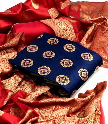 Navy-blue block print jacquard salwar 1