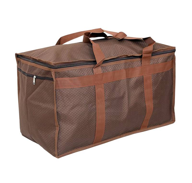 atorakushon   Nylon Travelling Bag Duffle Bags Wardrobe Luggage Organizer Under Bed Storage Bag Large Pack of 1 (Brown)
