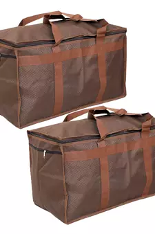 atorakushon   Nylon Travelling Bag Duffle Bags Wardrobe Luggage Organizer Under Bed Storage Bag Large Pack of 2 (Brown)
