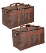 atorakushon   Nylon Travelling Bag Duffle Bags Wardrobe Luggage Organizer Under Bed Storage Bag Large Pack of 2 (Brown)