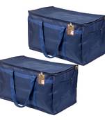 atorakushon   Nylon Travelling Bag Duffle Bags Wardrobe Luggage Organizer Under Bed Storage Bag Large Pack of 2 (Blue )
