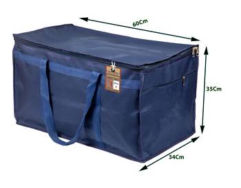 atorakushon   Nylon Travelling Bag Duffle Bags Wardrobe Luggage Organizer Under Bed Storage Bag Large Pack of 2 (Blue ) 2