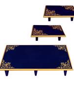 Lalhaveli Bedside Chair Wooden Square Low High Stool Coffee Table End Chair Set of 3