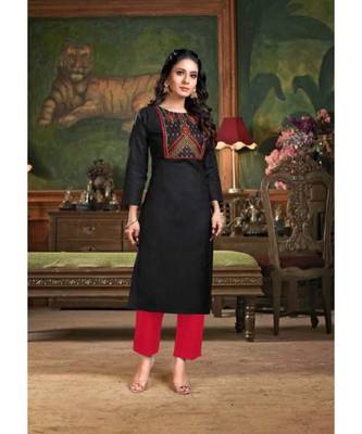 Black Summer Cool cotton EMBROIDERED  kurta 1