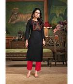 Black Summer Cool cotton EMBROIDERED  kurta