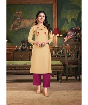 cream Summer Cool cotton EMBROIDERED  kurta 1