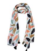 Dazzling Muslin Fabric Multicolor Printed women scarf/Stoles With Tassels