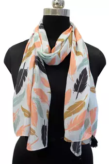 Dazzling Muslin Fabric Multicolor Printed women scarf/Stoles With Tassels