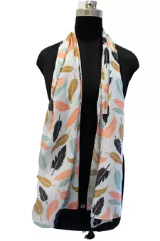 Dazzling Muslin Fabric Multicolor Printed women scarf/Stoles With Tassels