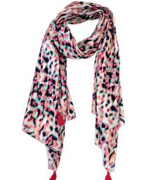 Pleasing Muslin Fabric Multicolor Printed women scarf/Stoles With Tassels