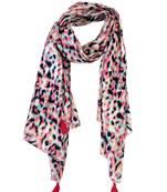 Pleasing Muslin Fabric Multicolor Printed women scarf/Stoles With Tassels
