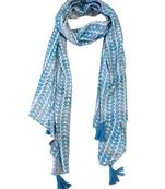 Appealing Muslin Fabric Multicolor Printed women scarf/Stoles With Tassels