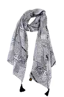 Elegant Muslin Fabric Multicolor Printed women scarf/Stoles With Tassels