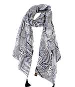 Elegant Muslin Fabric Multicolor Printed women scarf/Stoles With Tassels