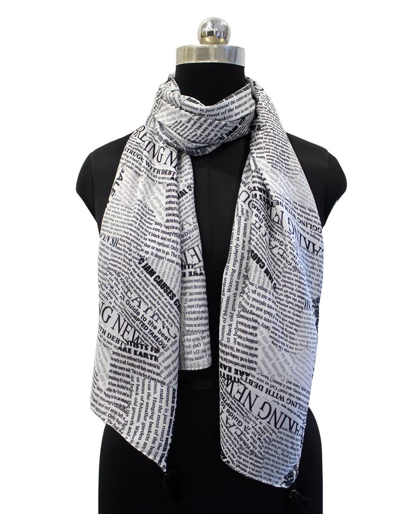 Elegant Muslin Fabric Multicolor Printed women scarf/Stoles With Tassels