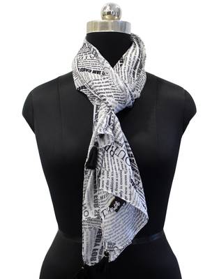 Elegant Muslin Fabric Multicolor Printed women scarf/Stoles With Tassels 3