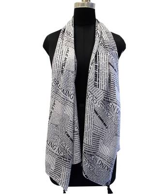 Elegant Muslin Fabric Multicolor Printed women scarf/Stoles With Tassels 4