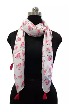 Beautiful Muslin Fabric Multicolor Printed women scarf/Stoles With Tassels