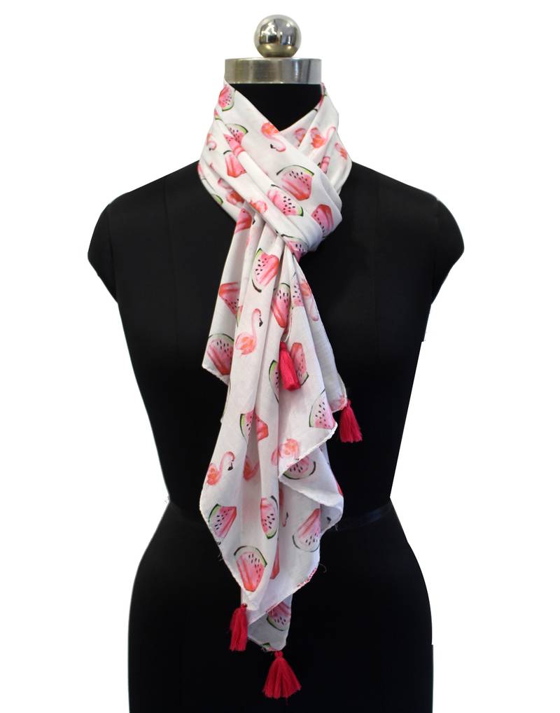 Beautiful Muslin Fabric Multicolor Printed women scarf/Stoles With Tassels
