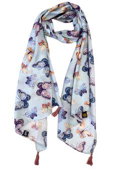 Appealing Muslin Fabric Multicolor Printed women scarf/Stoles With Tassels