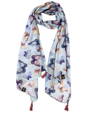 Appealing Muslin Fabric Multicolor Printed women scarf/Stoles With Tassels 1