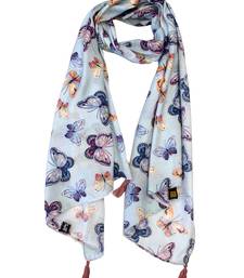 Appealing Muslin Fabric Multicolor Printed women scarf/Stoles With Tassels