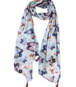 Appealing Muslin Fabric Multicolor Printed women scarf/Stoles With Tassels