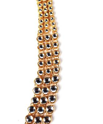 Gold  Alloy Kundan Necklace Set with Earrings for Women 4