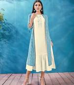 White printed cotton cotton-kurtis