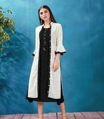 Black plain rayon ethnic-kurtis