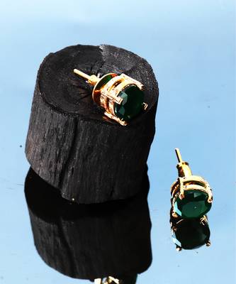 Green stone studs 2